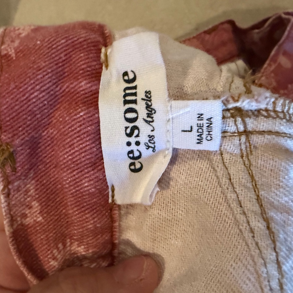 eesome Pink Patterned Denim Pants - Picture 3 of 5